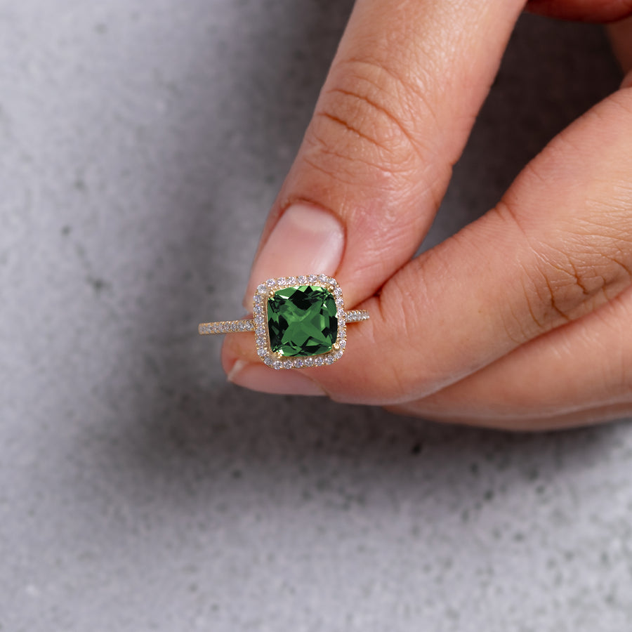 elegant green tourmaline ring