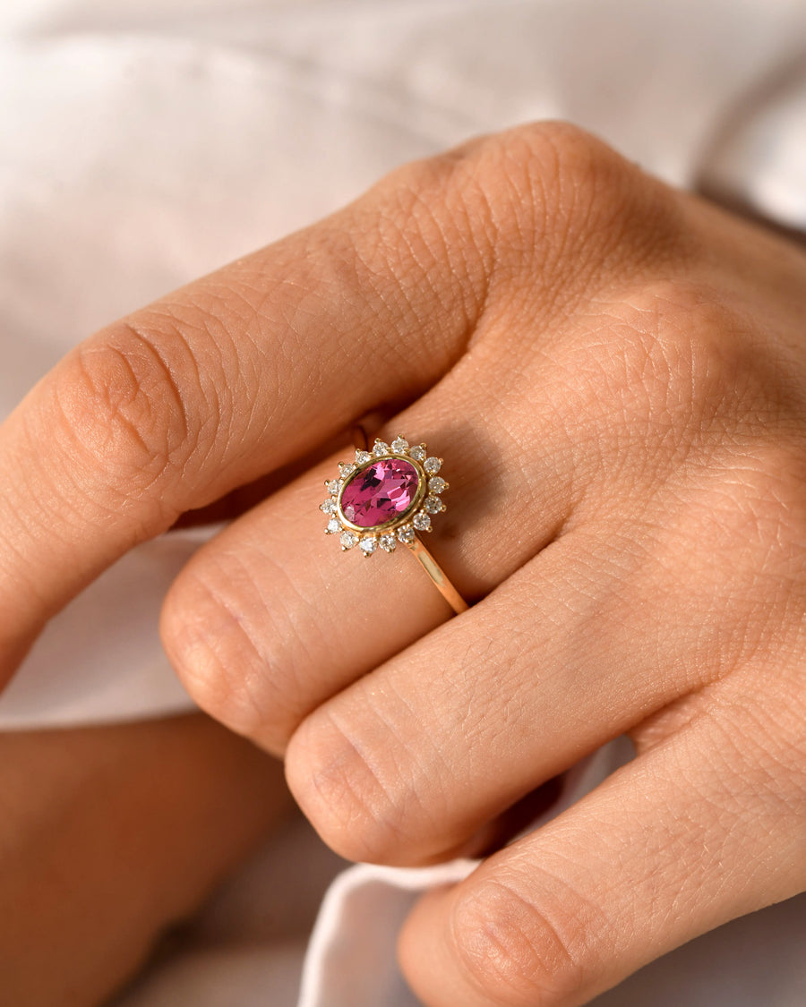 pink tourmaline wedding ring