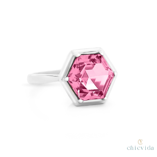 Hexad Pink Tourmaline Ring