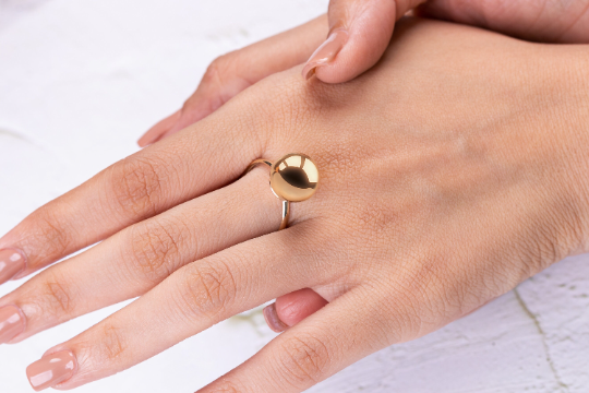 Solid Gold Ball Ring