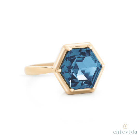 Hexad London Blue Topaz Gold Ring