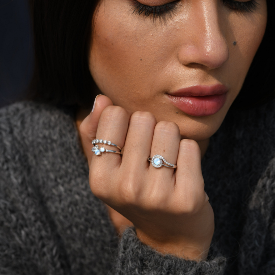 Wave Moonstone Ring