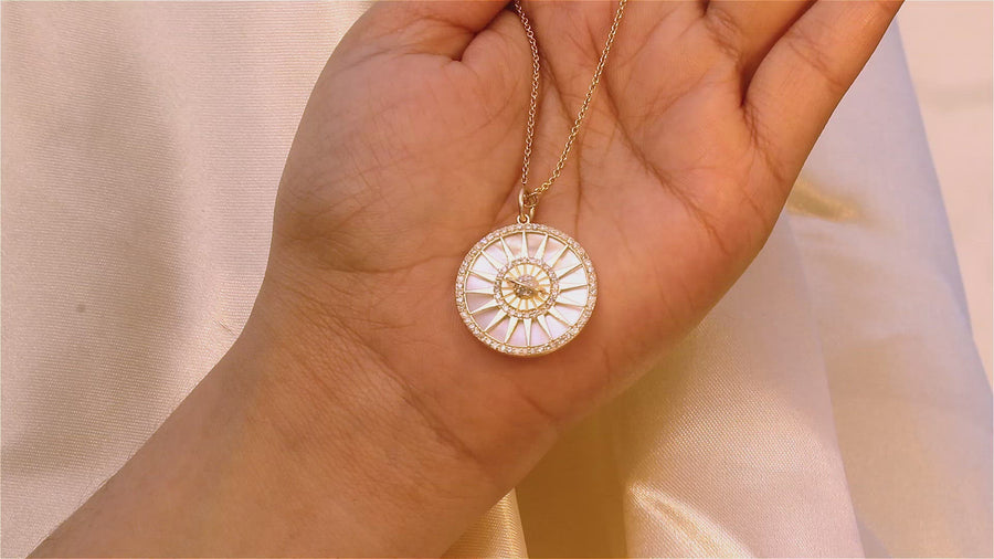 Glare Mother Of Pearl Sun Shaped Pendant