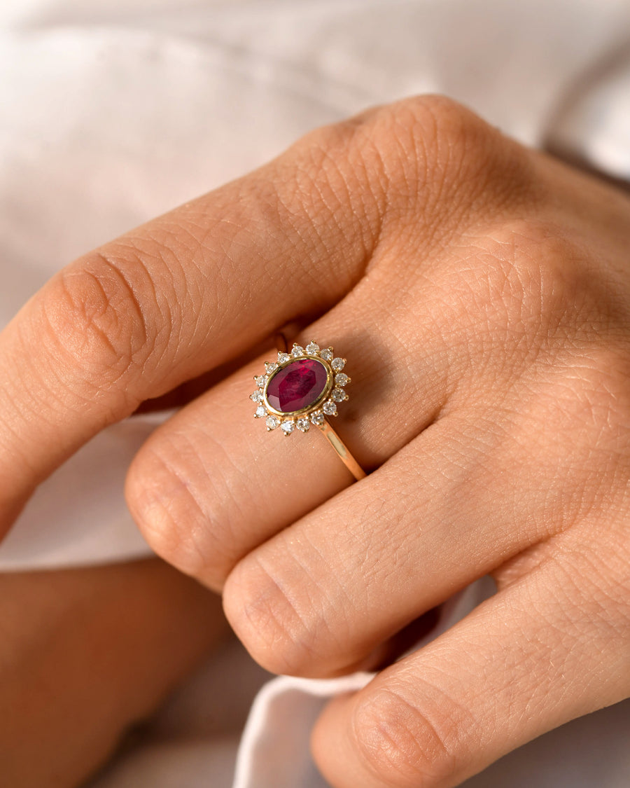 trendy ruby gold ring