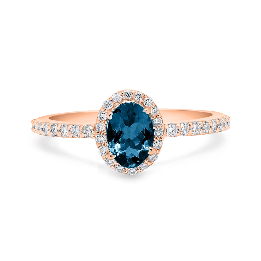 Graduation gift idea — elegant London Blue Topaz gemstone ring