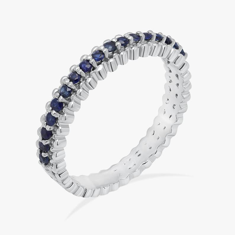 Beaded Eternity Sapphire ring - ChicVida