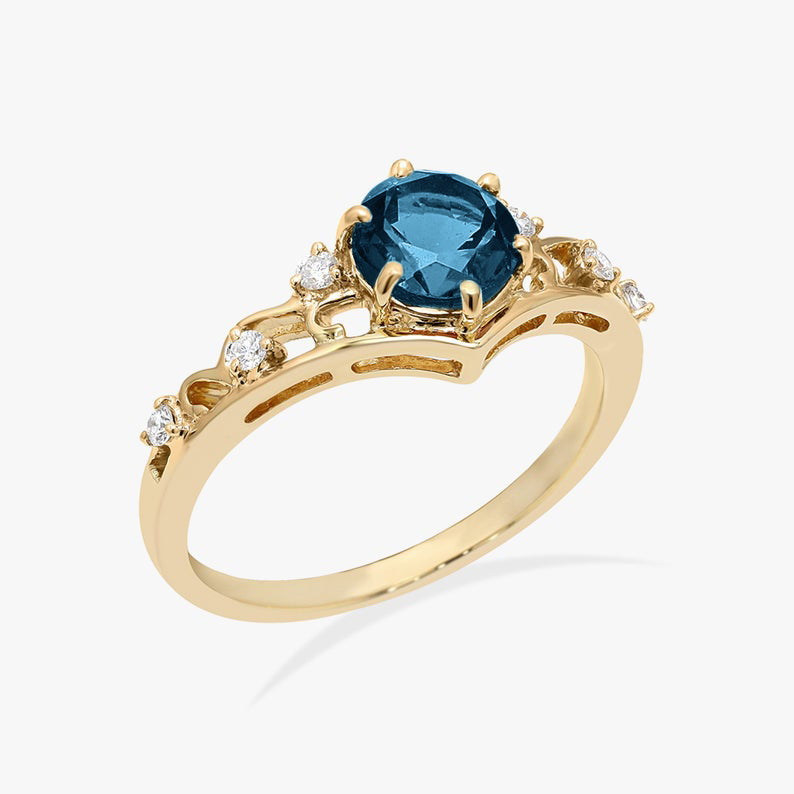 Diadem Ring in London Blue Topaz