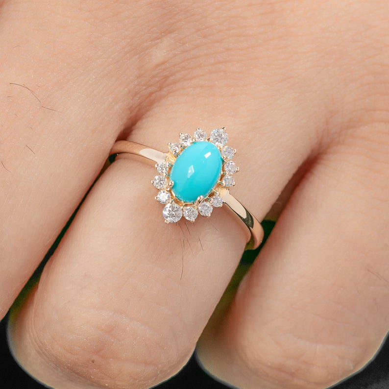 Snowflake Turquoise Ring