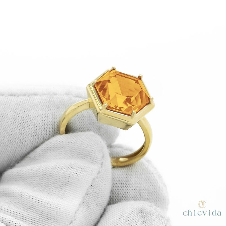 Hexad Citrine Gold Ring
