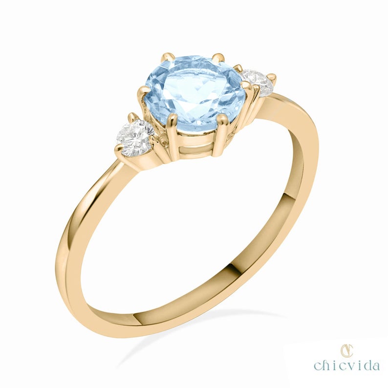 Cosset Aquamarine Ring