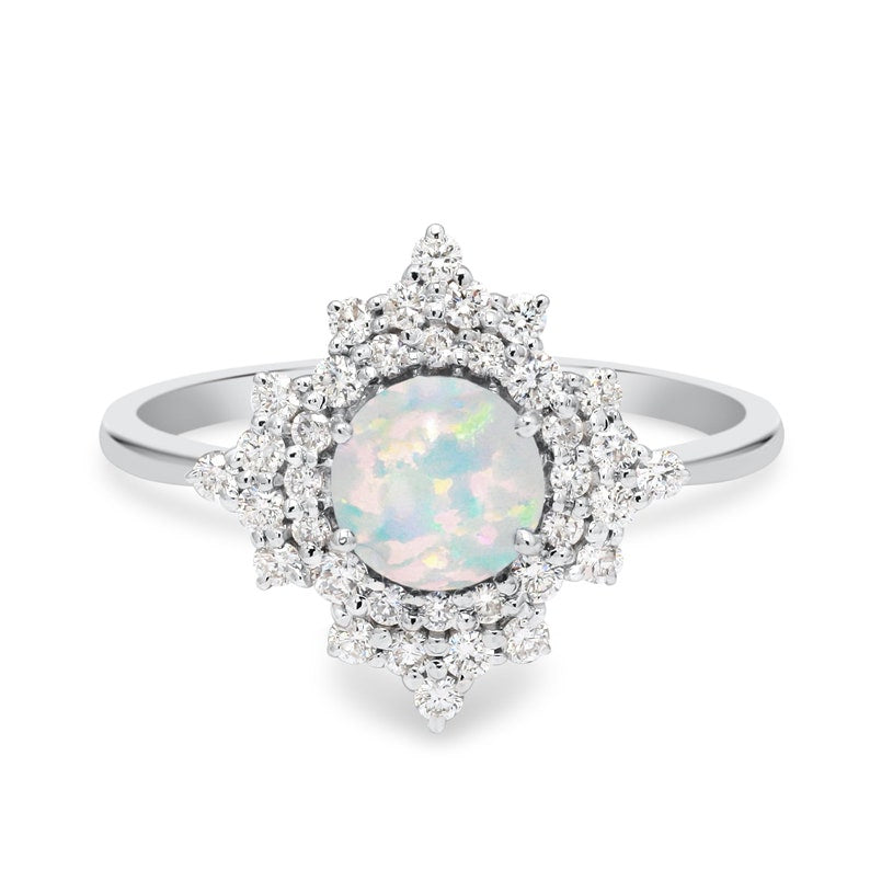 Stellar Opal Halo Ring