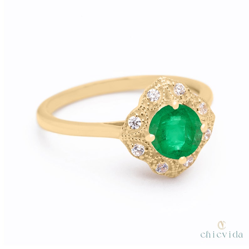 Savour Emerald Gold Ring