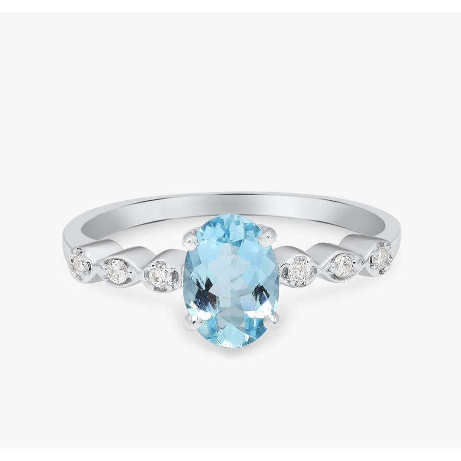 Someday Aquamarine Engagement Ring - ChicVida