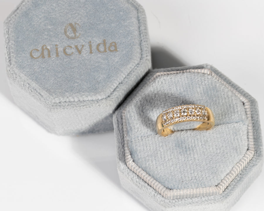 Promise or anniversary ring in 14k gold with diamonds