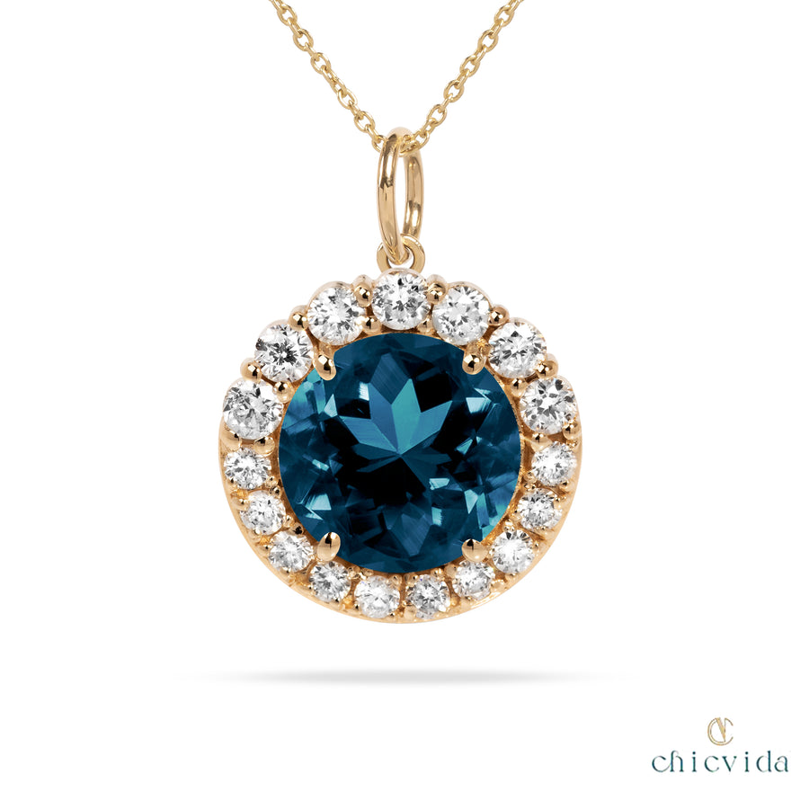 blue topaz gold necklace