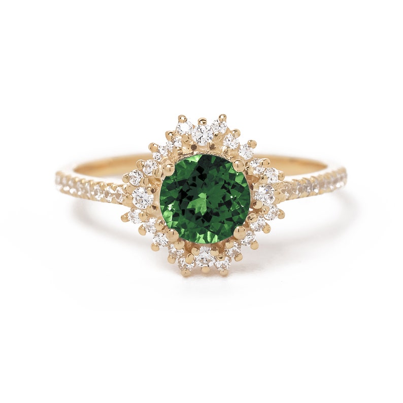 green engagement ring