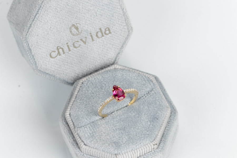Vintage style gemstone ring, handmade jewelry and unique gift idea"