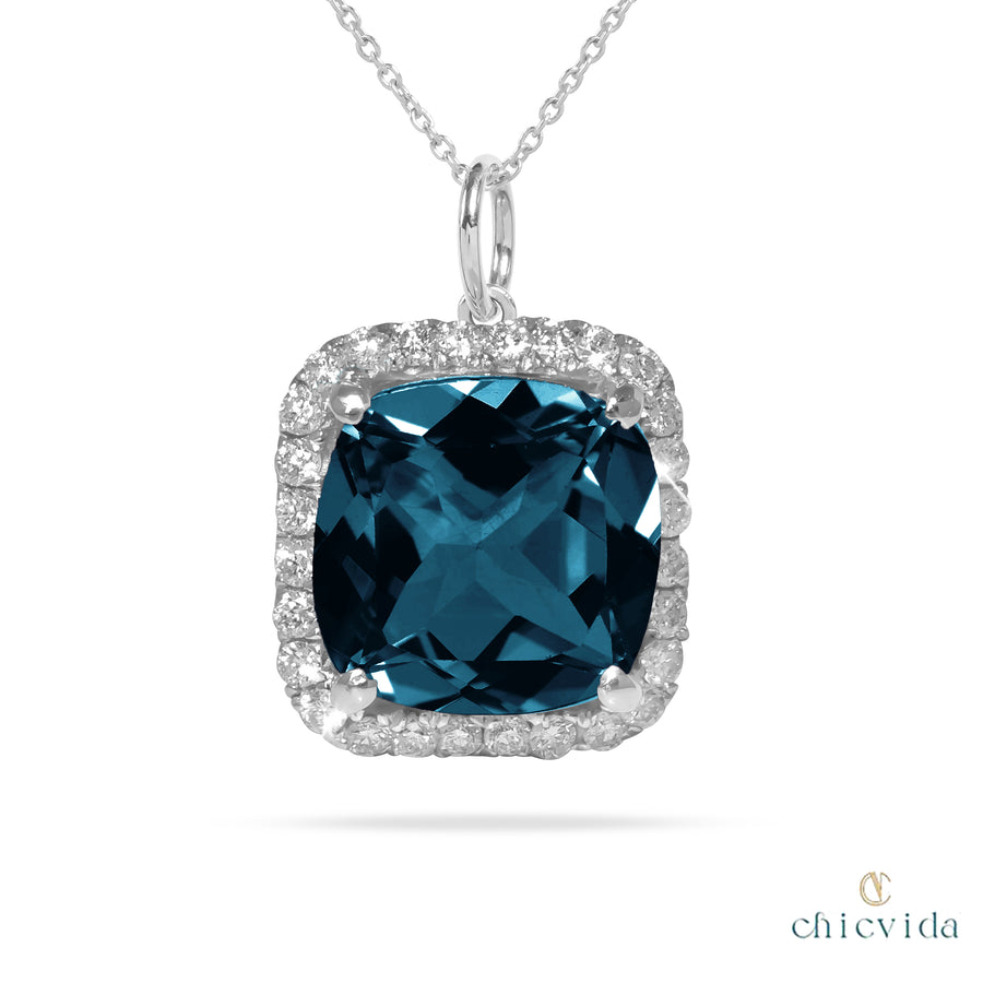 solitaire topaz pendant